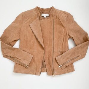 Y2K New York & Co Tan Genuine Leather Moto Jacket